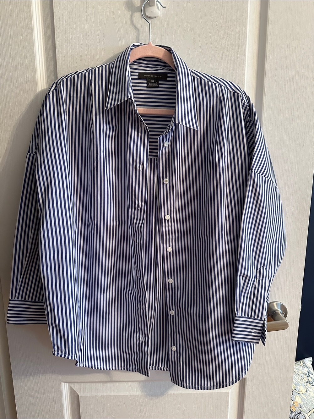 French Connection striped oversized button down shirt